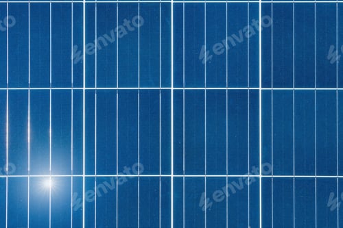 Preview: solar panel with sun closeup