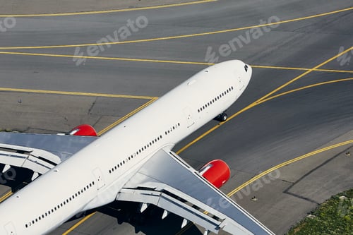 Preview: Aerial view of airplane at airport