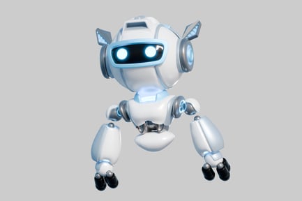 Preview: Stylized white sci-fi robot character