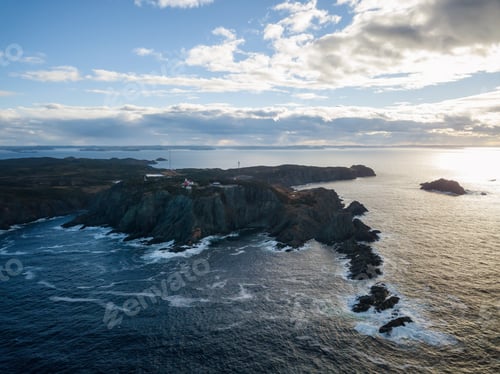 Preview: Aerial view of a rocky Atlantic Ocean Coast. Newfoundland, Canada
