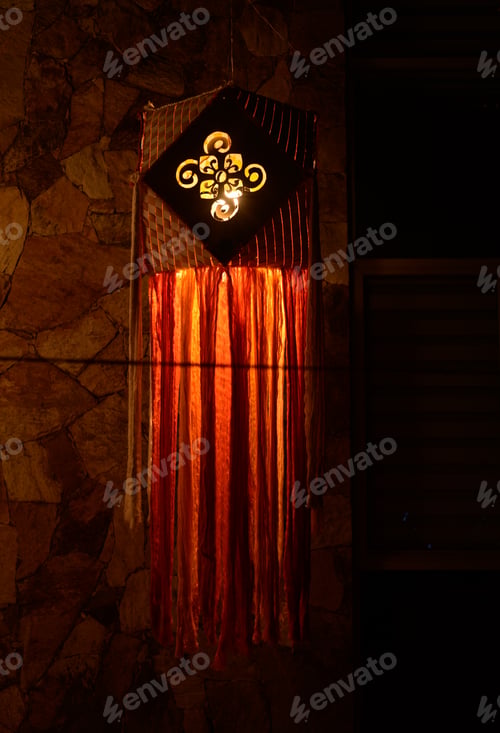 Preview: Traditional Atapattama Vesak lantern, Ocatagen shaped lantern symbolises eightfold path