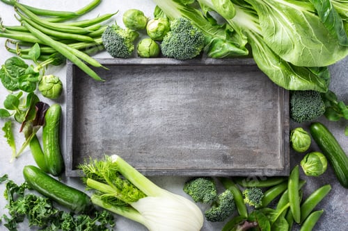 Preview: Background with assorted green vegetables
