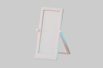 Preview: Minimalist white standing mirror frame