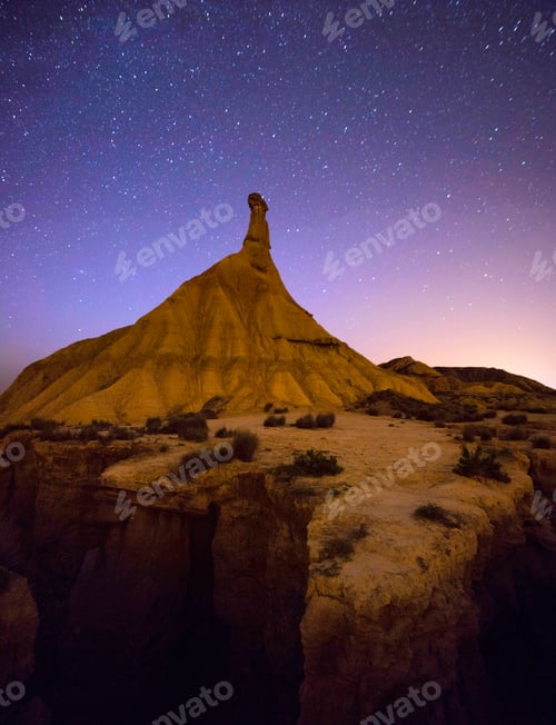 Preview: Top of stone desert hill and wonderful sky