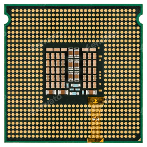 Preview: Computer processor with an adapter mounted, multicore CPU, isola