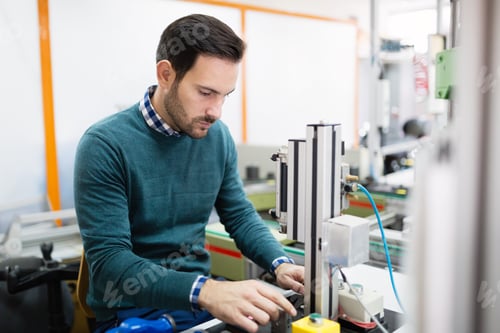 Preview: Young student of electronics working on project
