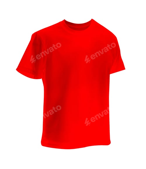 Preview: Red T-Shirt on White Background, Apparel Concept