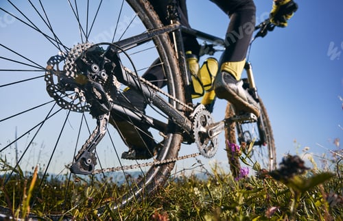 Preview: Young man riding a mountain bike downhill style