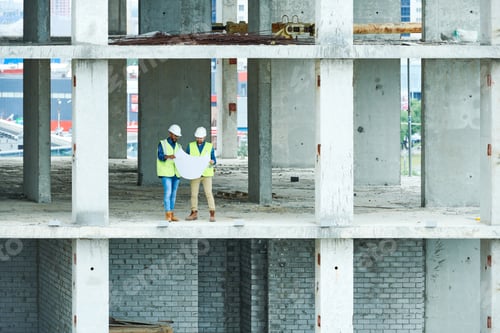 Preview: Two Builders Holding Construction Plans