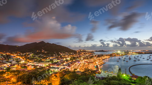 Preview: Marigot, St. Martin town skyline in the Caribbean