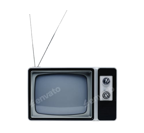 Preview: Vintage Television Isolated on a White Background
