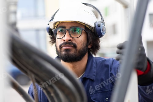 Preview: Construction worker focusing on the task at hand