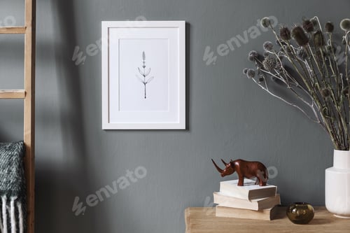 Preview: Stylish and creative composition of modern living room/hall interior design