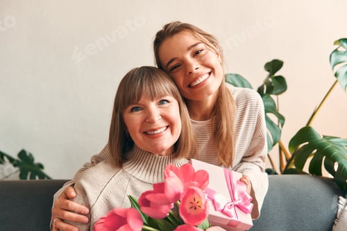 Preview: Family at home. Mom daughter and granddaughter at home.