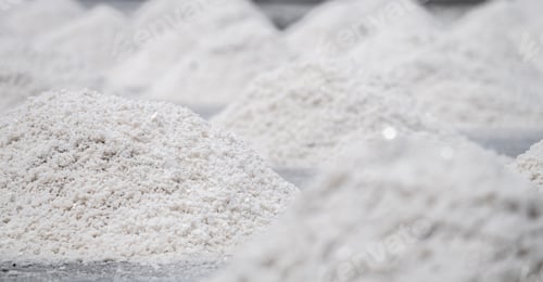 Preview: Sea salt farm. Pile of brine salt. Raw material of salt industrial. Sodium Chloride mineral.
