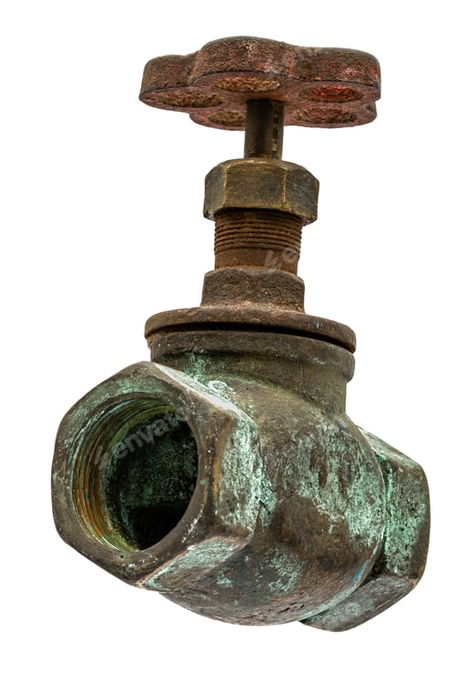 Preview: Old water faucet, isolated on white background
