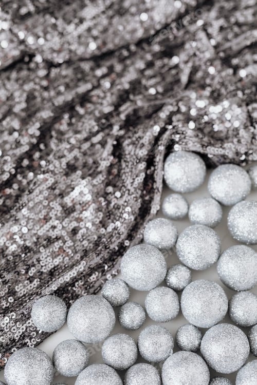 Preview: Silver Christmas decorations background