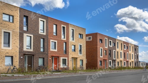 Preview: Modern Social housing under blue sky