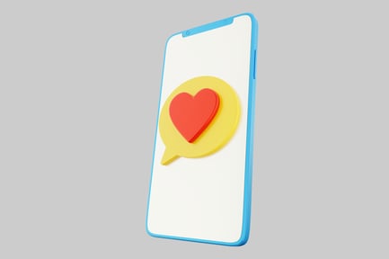 Preview: Smartphone with a heart on the screen.