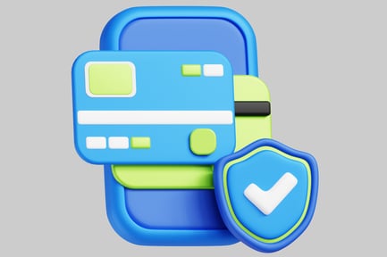 Preview: Credit card and shield with a checkmark