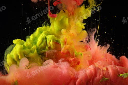 Preview: Acrylic colors in water. Ink blot. Abstract background.