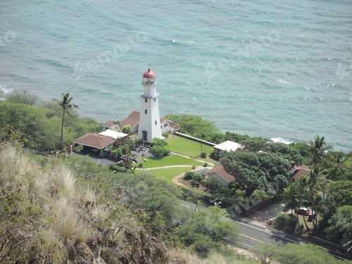 Preview: View of a lighthouse, Barber's Point Pillbox Hike, Oahu, Hawaii