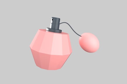 Preview: Retro pink perfume atomizer bottle