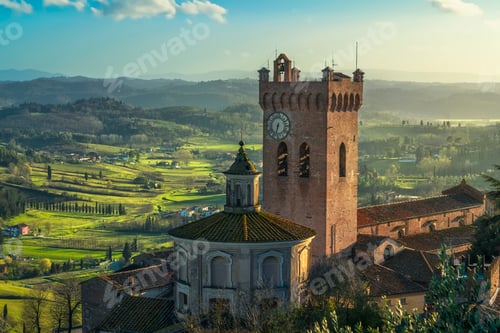 Preview: San Miniato bell tower of the cathedral. Pisa, Tuscany Italy Europe.