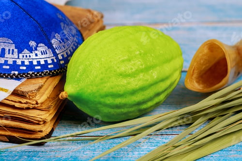 Preview: Jewish ritual festival of Sukkot in the jewish religious symbol Etrog