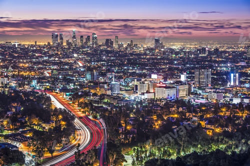 Preview: Los Angeles, California, Usa Early Morning Downtown Cityscape.