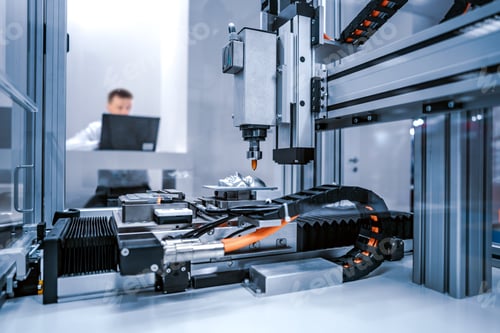 Preview: CNC Laser cutting of metal, modern industrial technology.