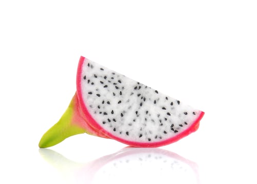Preview: Fresh Dragon Fruit Slice on White Background