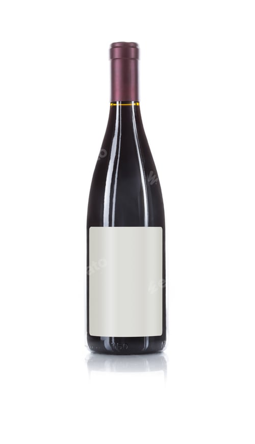 Preview: Wine Bottle with Dark Colored Wine and Blank Wine Label