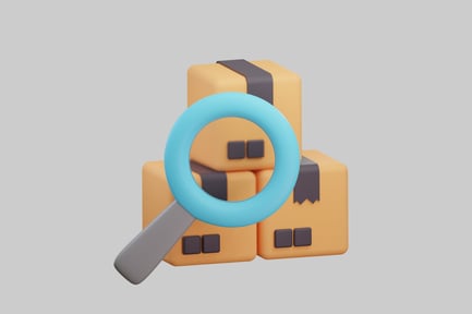 Preview: Delivery boxes with magnifying glass