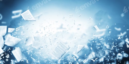 Preview: Background Conceptual Image With Papers Flying In Air