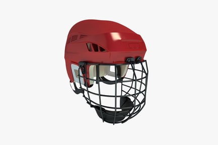 Vista previa: Casco de lacrosse con jaula y protectores de barbilla