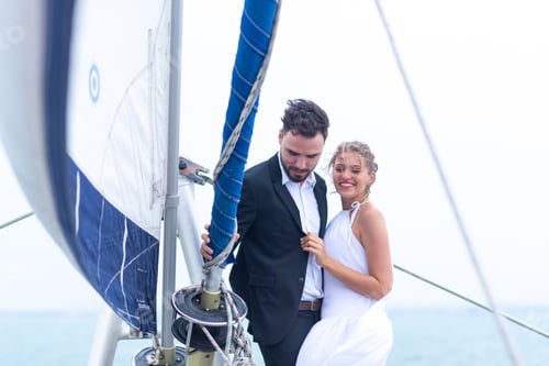 Preview: Couples in suits are celebrating on a yacht