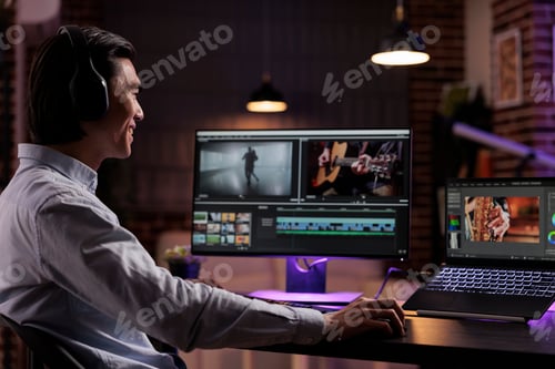 Preview: Asian creator editing movie footage