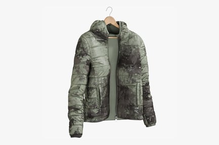 Preview: Women's Padded Hooded Jacket with Dirty Texture