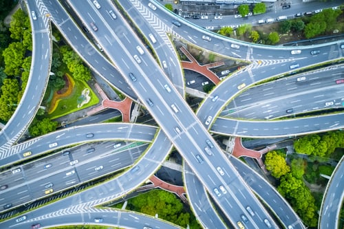 Preview: aerial view of elevated road junction