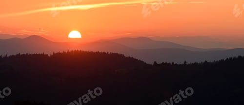 Preview: Majestic sunset in the mountains landscape
