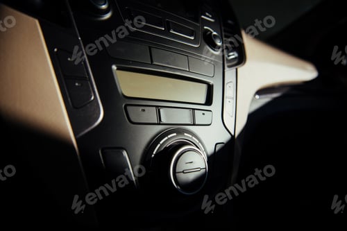 Preview: Modern car interior dashboard and steering wheel
