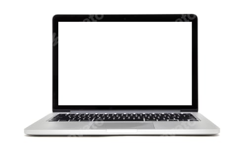 Preview: Isolated laptop with empty space on white background