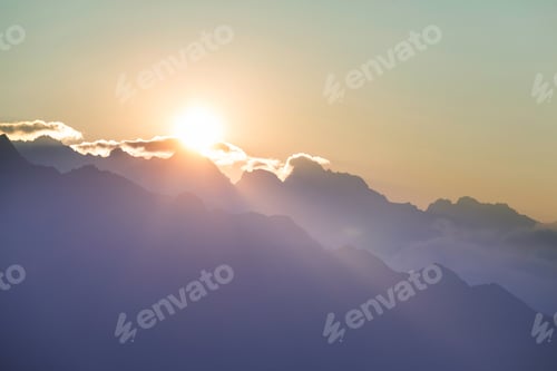 Preview: Mountains on sunrise
