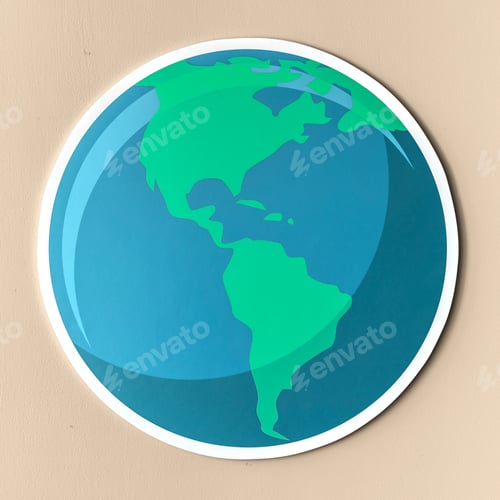 Preview: Cut out paper globe icon