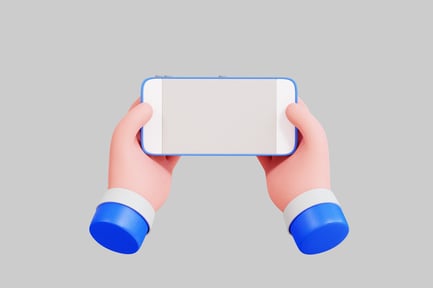 Preview: Hands holding smartphone with blank screen