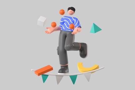 Visualização: Malabarismo com personagem de desenho animado em Festive Garland