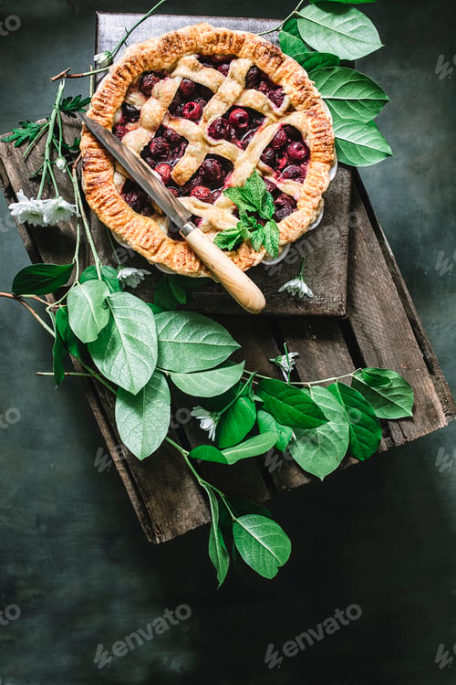 Preview: cherry pie with lattice top crust