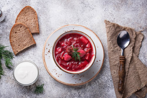 Preview: Traditional Ukrainian beetroot soup borsch