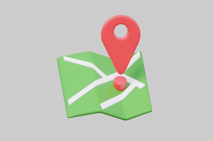 Map with a red location pin.